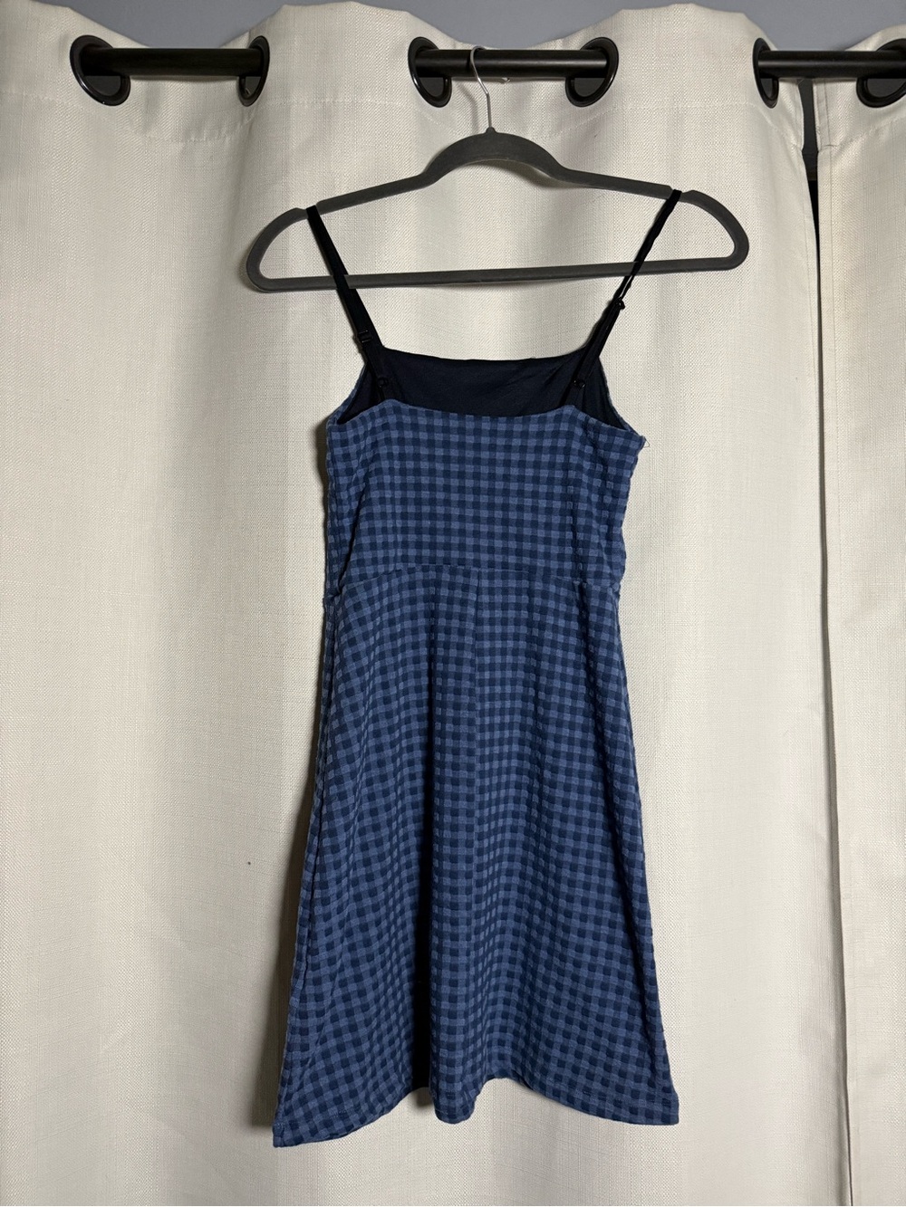 Urban Outfitters Cher Straight Neck Blue Checkered Patterned Mini Dress Size XS - Picture 6 of 9